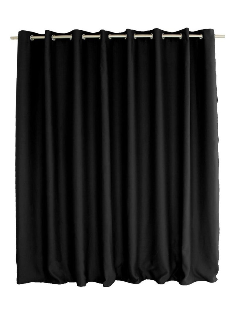 Rideau occultant grande largeur 300x240 Basic noir Noir - Kiabi