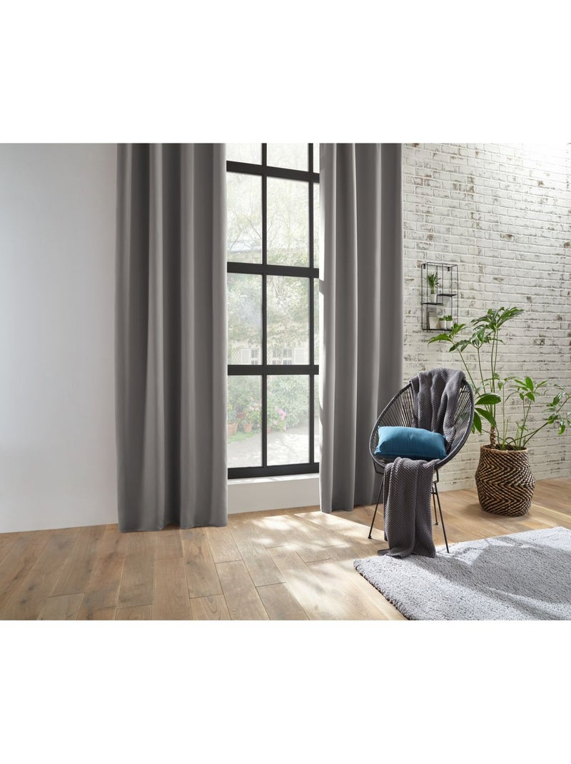 Rideau occultant Gris clair - Kiabi