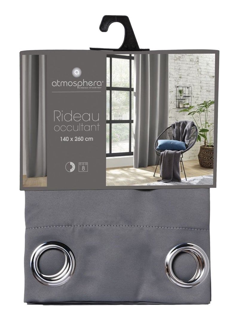 Rideau occultant Gris clair - Kiabi