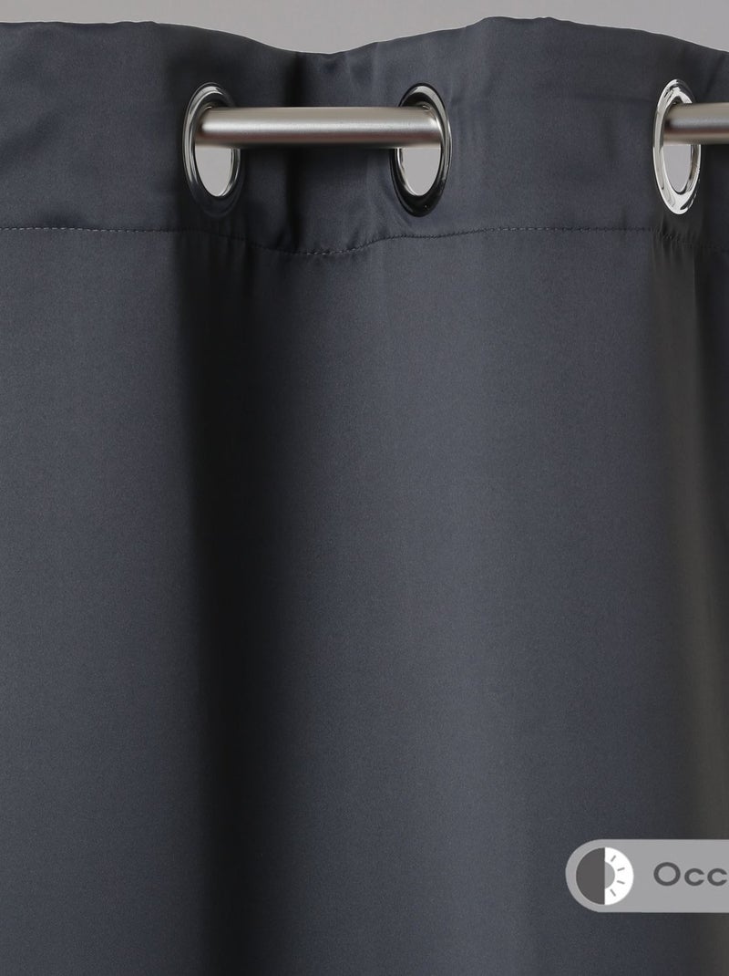Rideau occultant Gris foncé - Kiabi