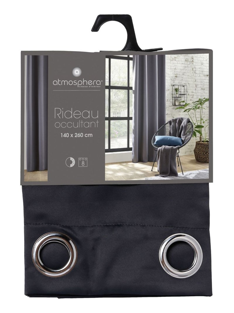 Rideau occultant Gris foncé - Kiabi