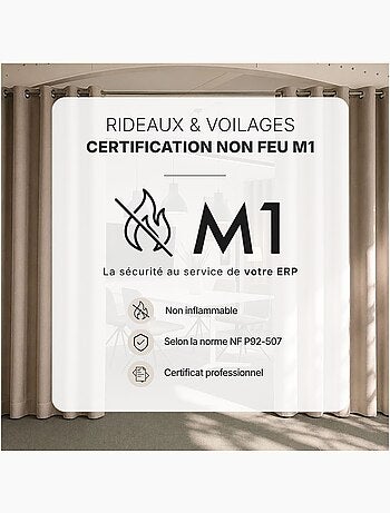 Rideau occultant ignifugé Non Feu M1