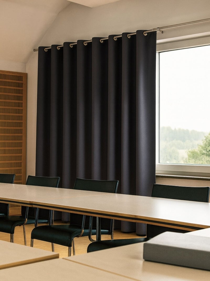 Rideau occultant ignifugé M1 non feu gris anthracite - Kiabi