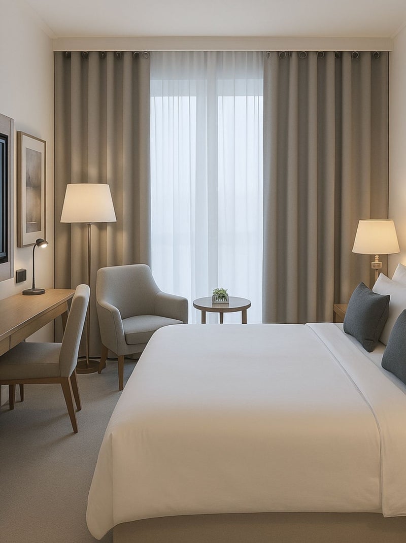 Rideau occultant ignifugé M1 non feu Gris - Kiabi