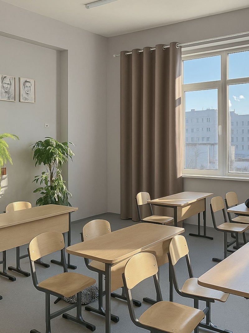 Rideau occultant ignifugé M1 non feu Taupe - Kiabi