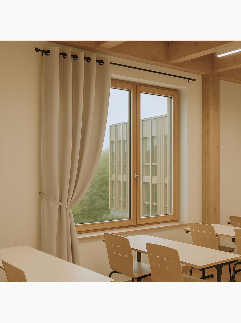 Rideau occultant ignifugé Non Feu M1 Beige clair - Kiabi