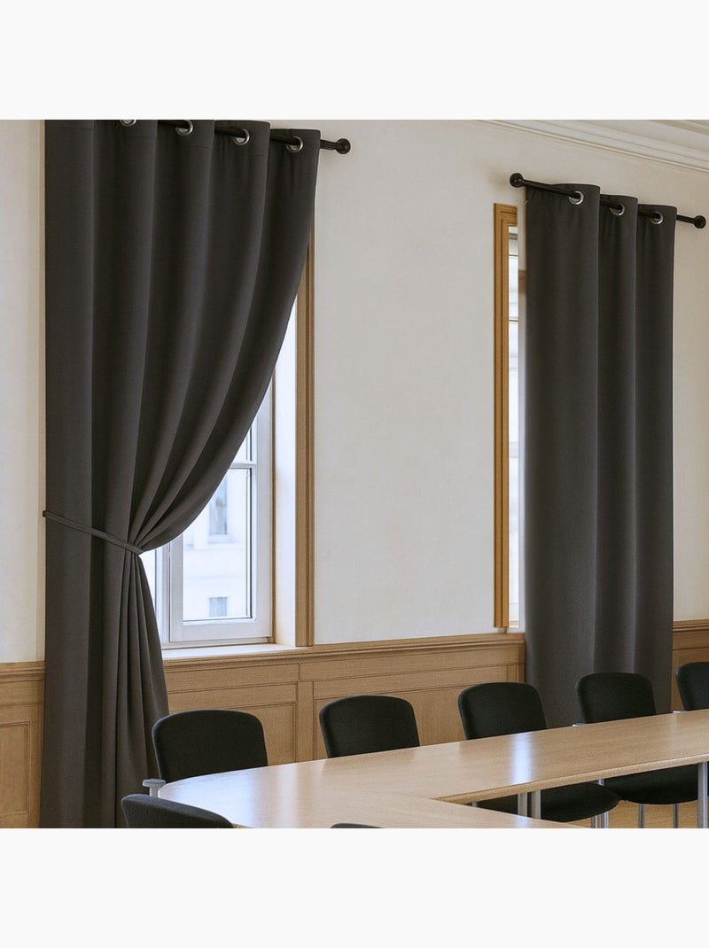 Rideau occultant ignifugé Non Feu M1 gris anthracite - Kiabi