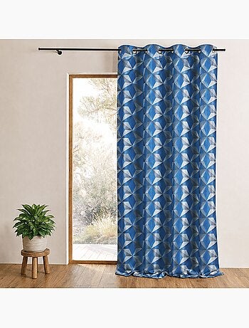 Rideau occultant jacquard à motifs géométriques