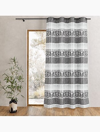 Rideau occultant jacquard à rayures horizontales colorées