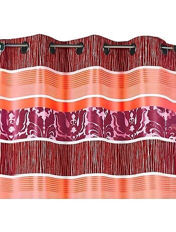 Rideau occultant jacquard à rayures horizontales colorées