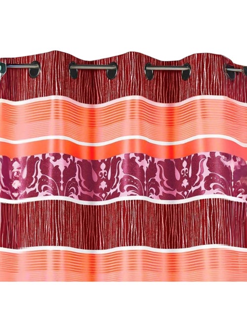 Rideau occultant jacquard à rayures horizontales colorées - Kiabi