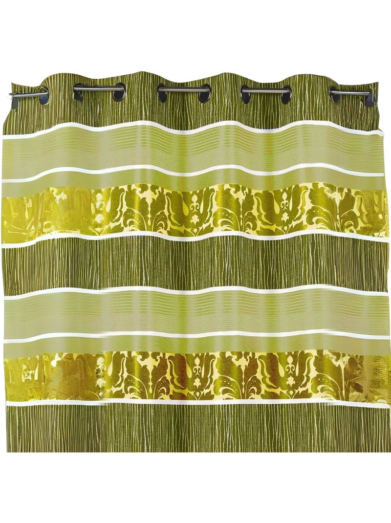 Rideau occultant jacquard à rayures horizontales colorées Vert clair - Kiabi