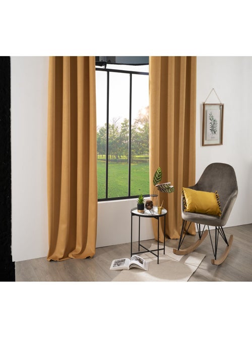 Rideau occultant motif feuille embossé - Kiabi