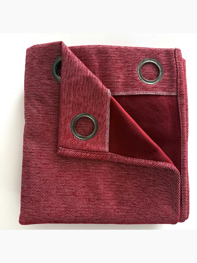 Rideau occultant phonique et thermique doublé polaire arctica 100% opaque Cerise - Kiabi