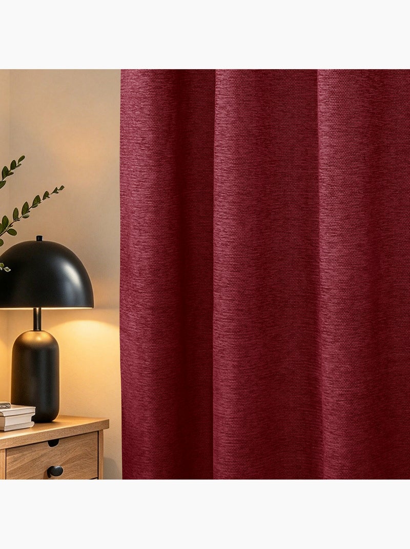 Rideau occultant phonique et thermique doublé polaire arctica 100% opaque Cerise - Kiabi