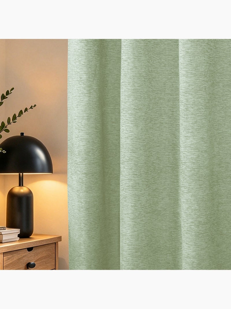 Rideau occultant phonique et thermique doublé polaire arctica 100% opaque Menthe - Kiabi