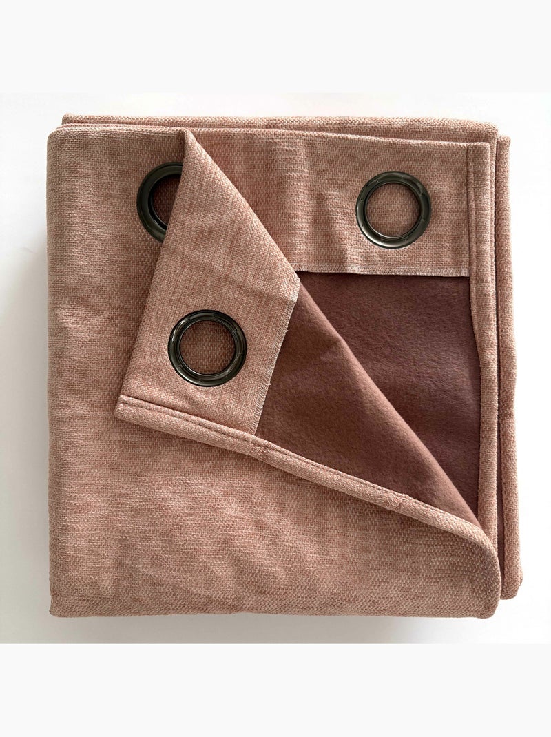 Rideau occultant phonique et thermique doublé polaire arctica 100% opaque Rose - Kiabi