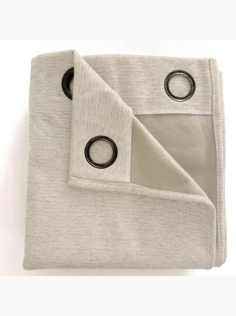 Rideau occultant phonique et thermique doublé polaire arctica 100% opaque Sable - Kiabi