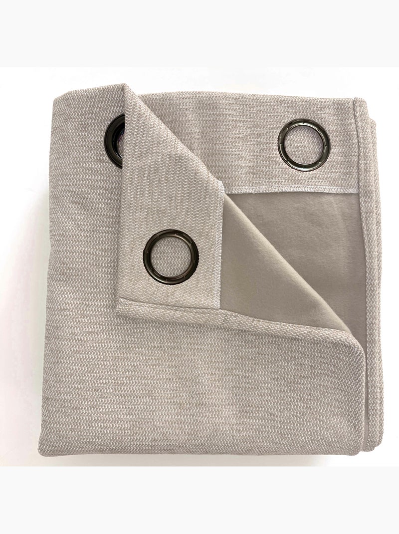 Rideau occultant phonique et thermique doublé polaire arctica 100% opaque Taupe - Kiabi
