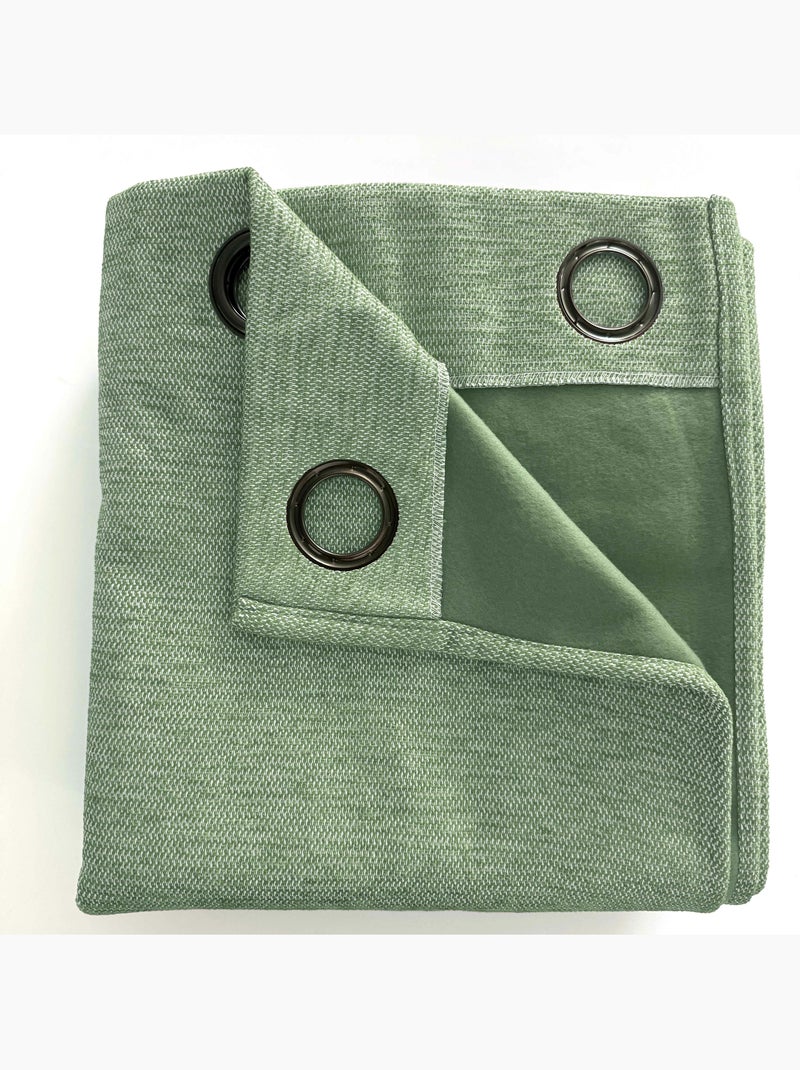 Rideau occultant phonique et thermique doublé polaire arctica 100% opaque Vert romarin - Kiabi