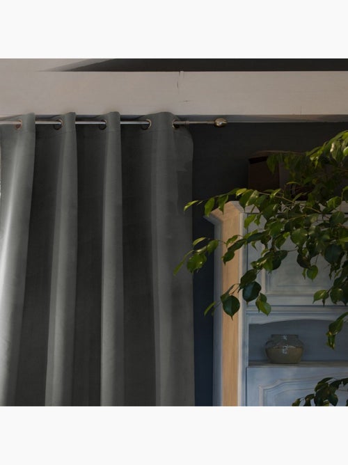 Rideau Occultant Polyester Anthracite - Kiabi