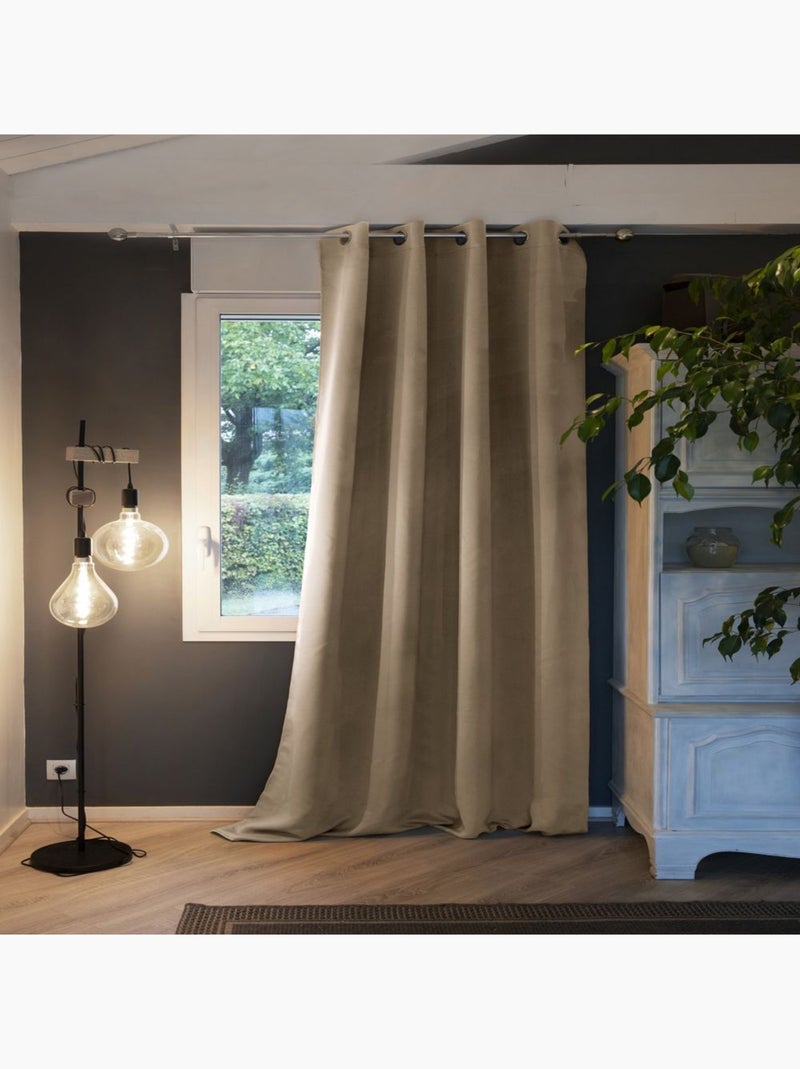 Rideau Occultant Polyester Beige - Kiabi