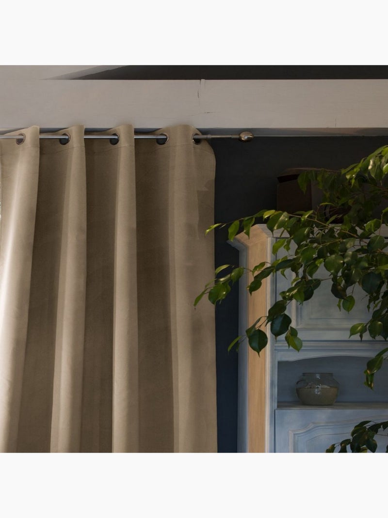 Rideau Occultant Polyester Beige - Kiabi