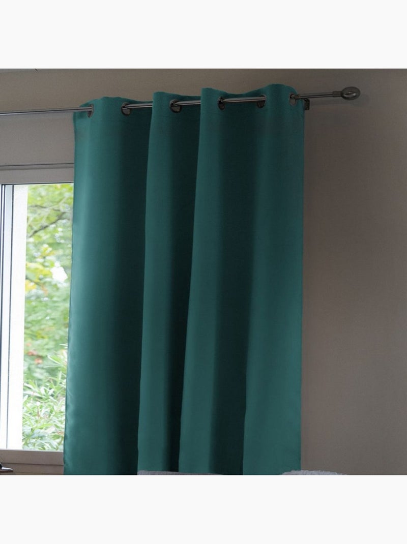 Rideau Occultant Polyester Bleu canard - Kiabi