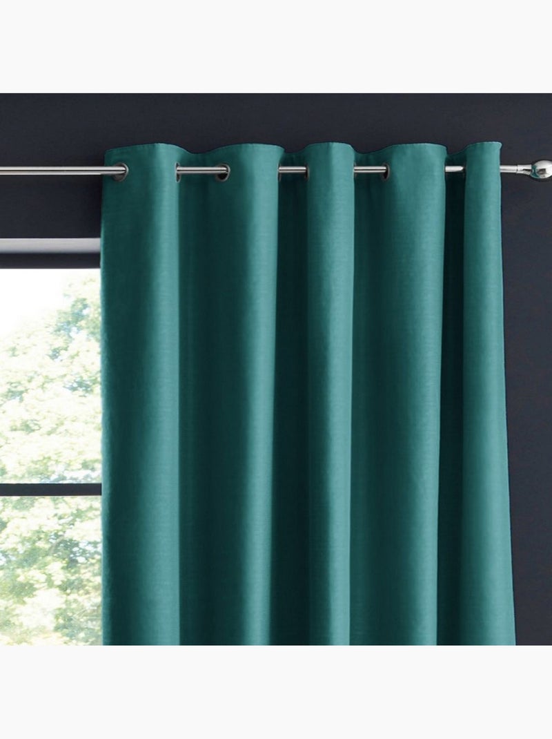 Rideau Occultant Polyester Bleu canard - Kiabi