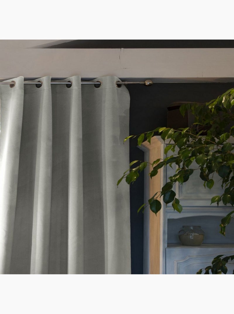 Rideau Occultant Polyester Gris clair - Kiabi