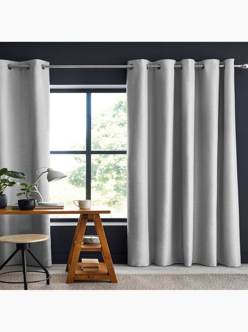 Rideau Occultant Polyester Gris clair - Kiabi
