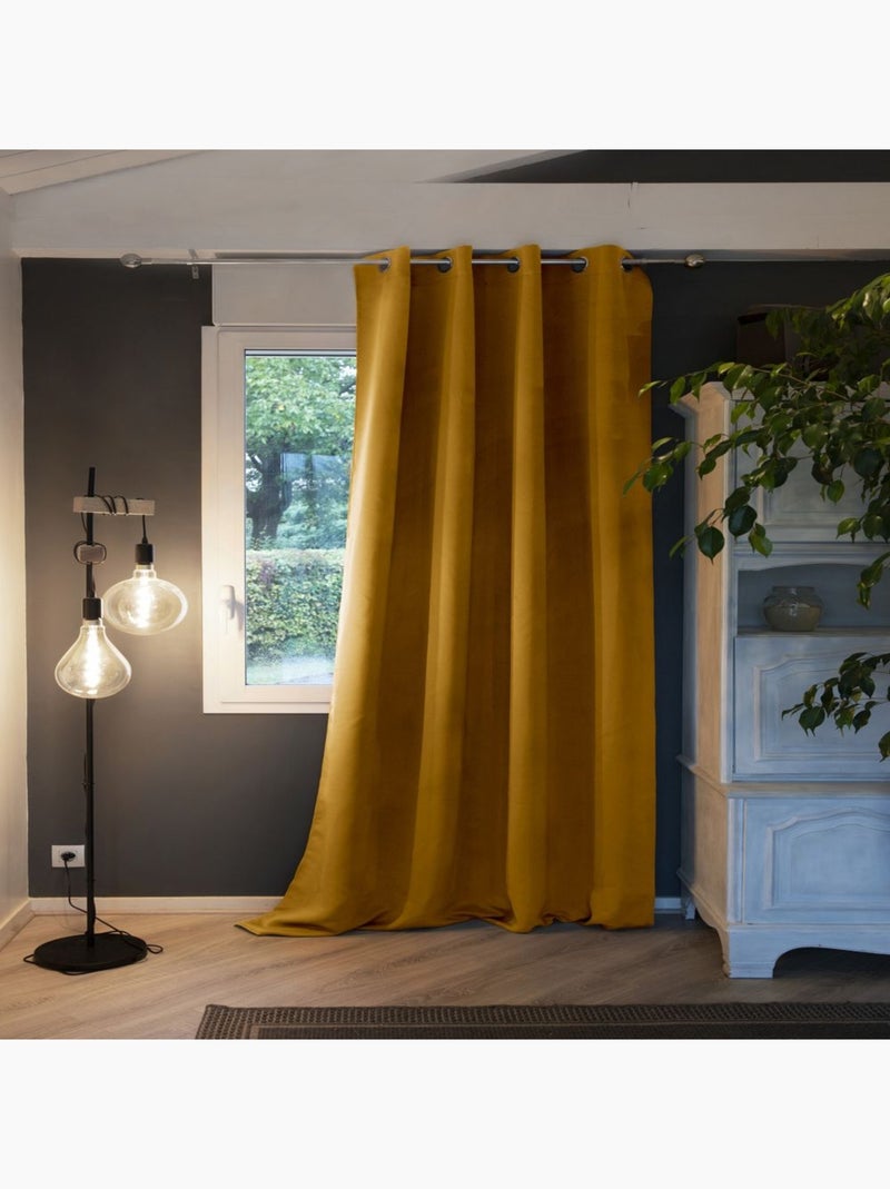 Rideau Occultant Polyester Jaune - Kiabi