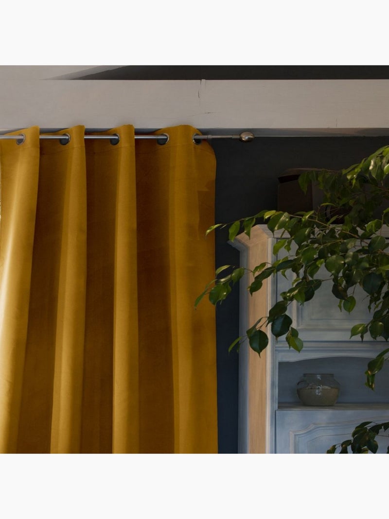 Rideau Occultant Polyester Jaune - Kiabi