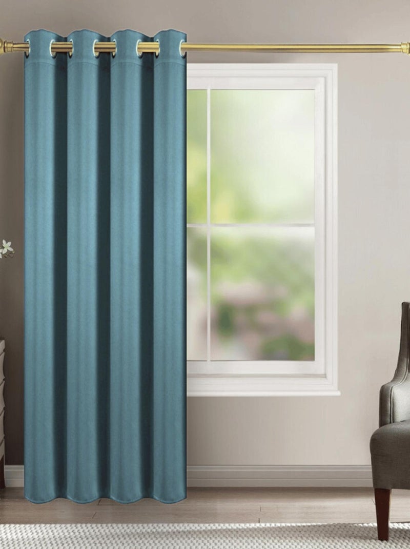 Rideau occultant pour chambre et salon Bleu canard - Kiabi