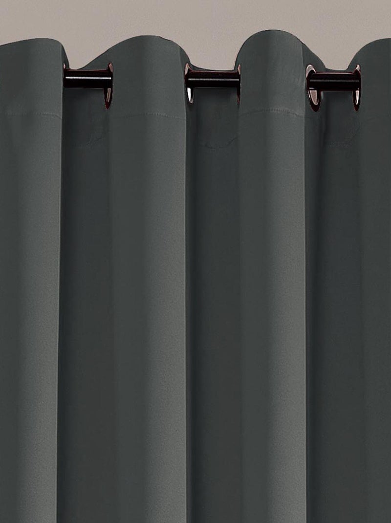 Rideau occultant pour chambre et salon gris anthracite - Kiabi