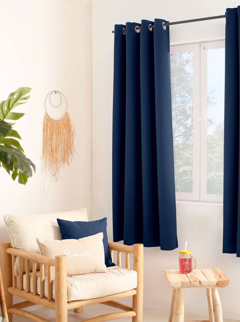 Rideau occultant pour fenêtre REGLISSE Bleu - Kiabi