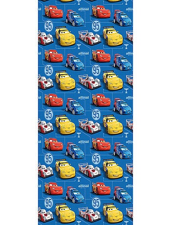 Rideau occultant taille L Cars Flash McQueen sur fond bleu foncé de Disney 140CM X 245CM