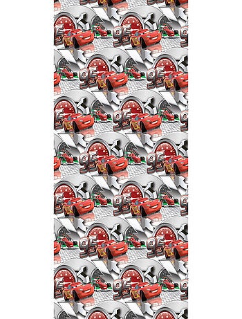 Rideau occultant taille L Cars Flash McQueen sur fond gris clair de Disney 140CM X 245CM