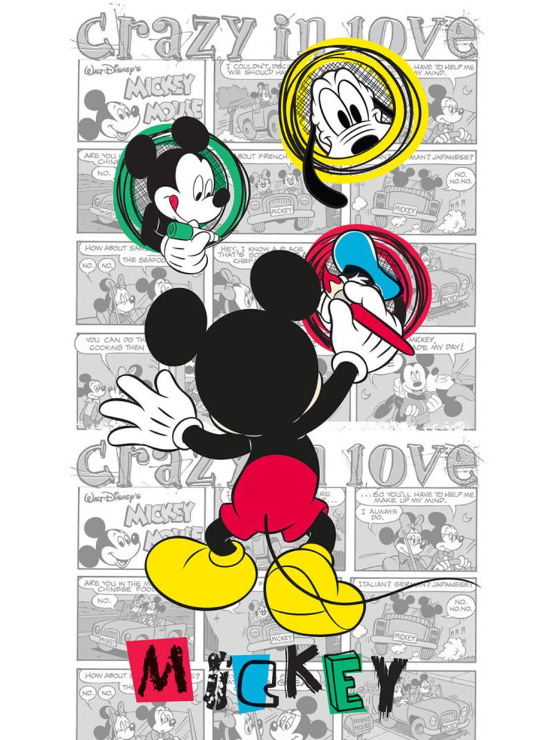 Rideau occultant taille L Mickey Mouse le peintre de Disney 140CM X 245CM Multicolore - Kiabi