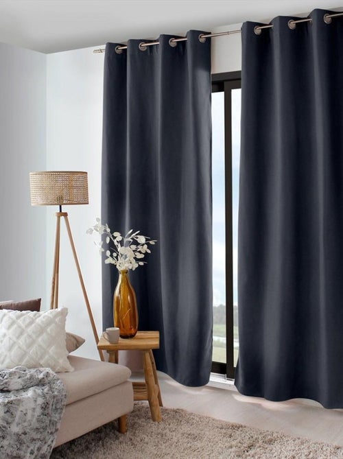 Rideau occultant thermique 140x240 Nordica gris foncé - Kiabi