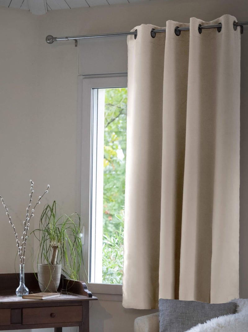 Rideau occultant thermique à œillets - Terre de Nuit Bleu canard - Kiabi