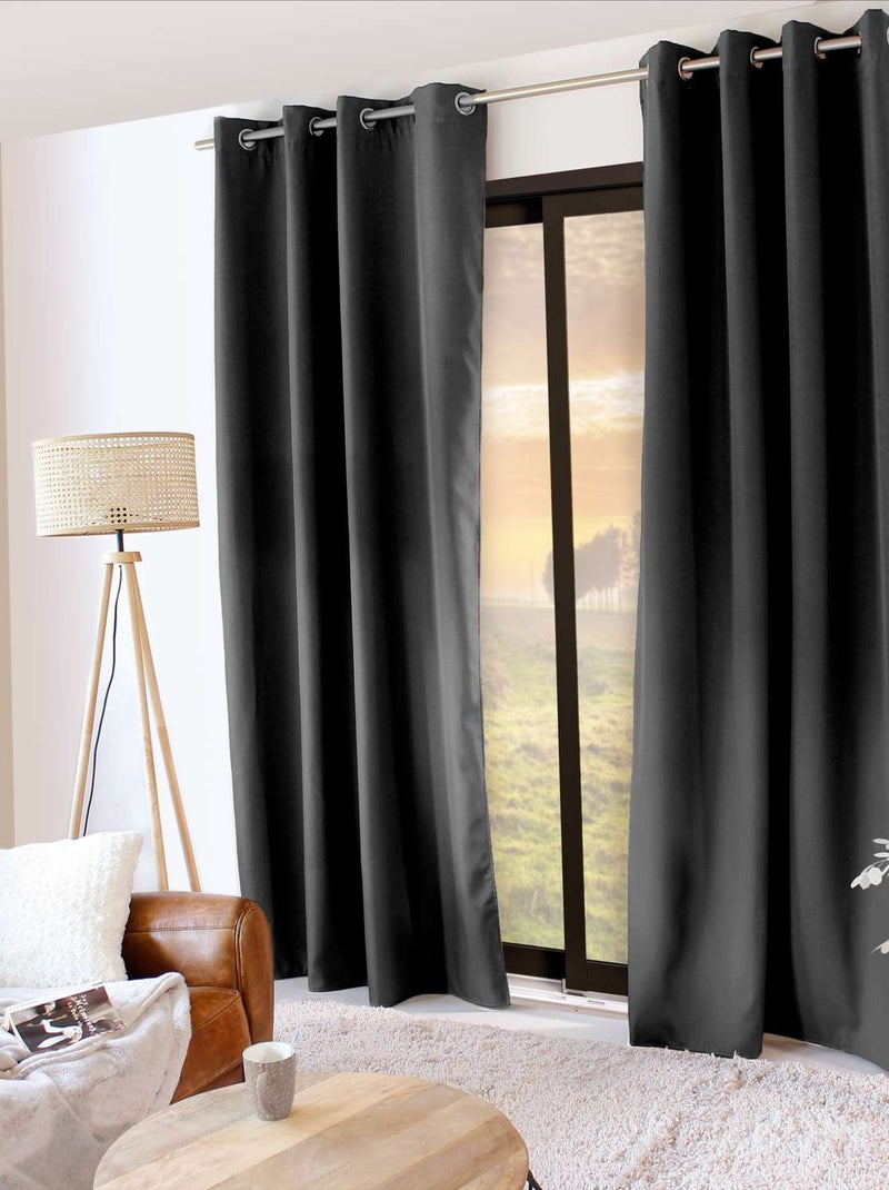 Rideau occultant thermique ARON Gris foncé - Kiabi