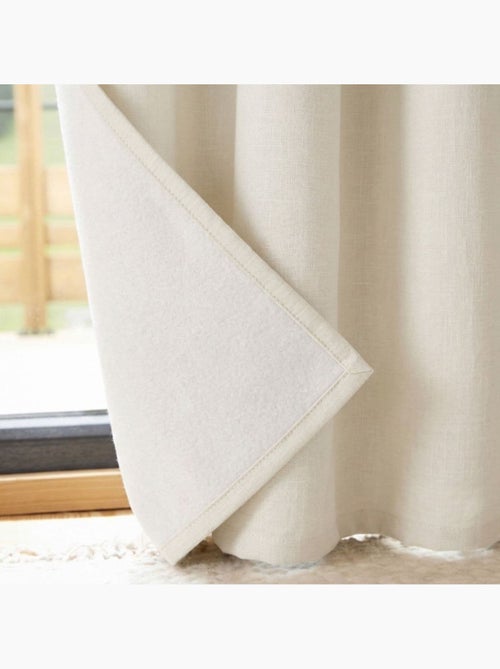 Rideau occultant thermique effet lin 140x240cm - Kiabi