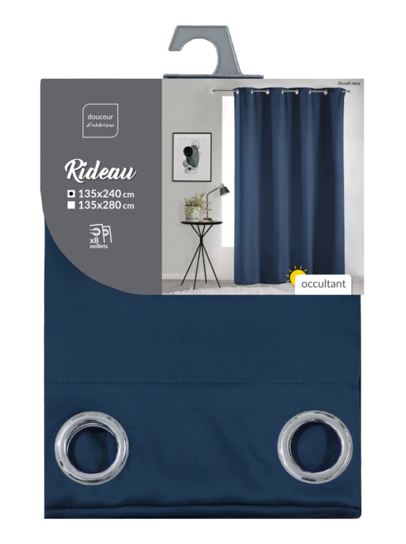 Rideau occultant uni 135x240 Occult navy Bleu - Kiabi