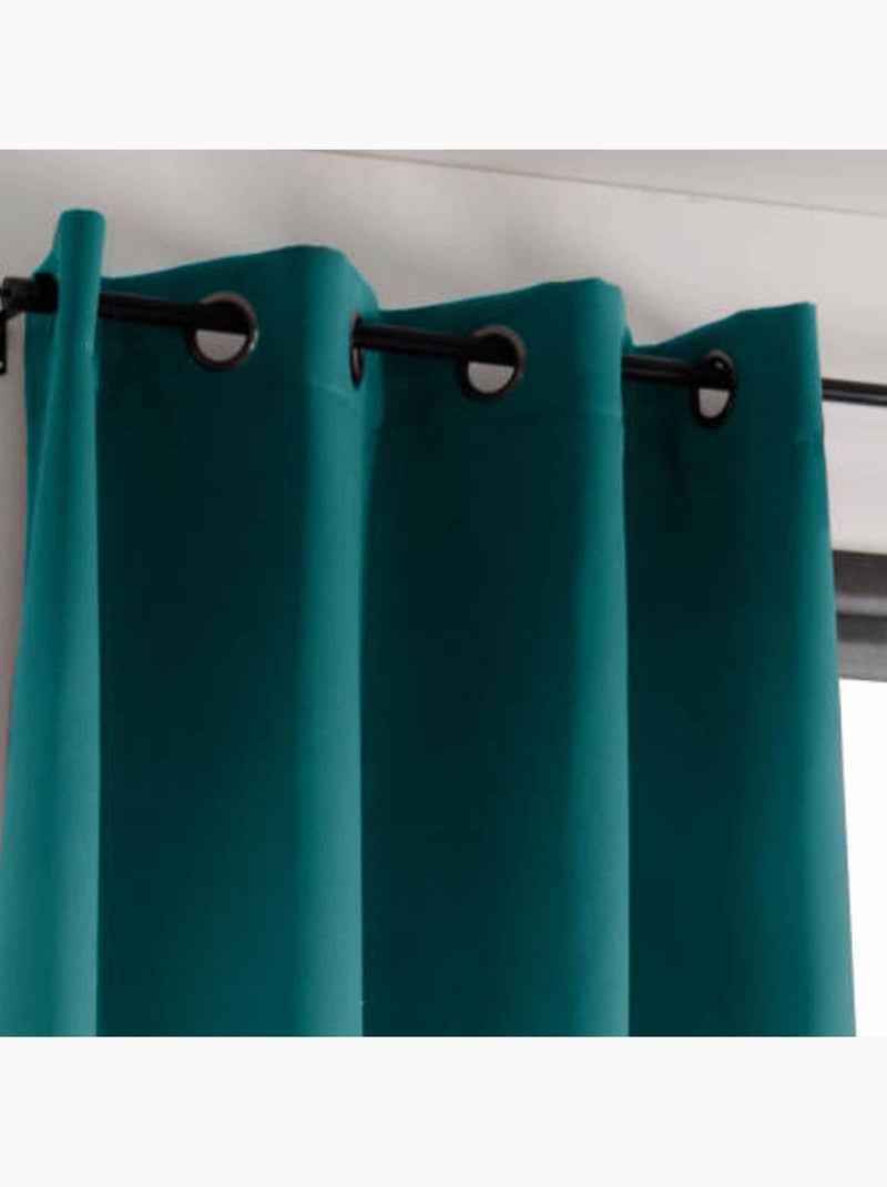 Rideau occultant uni 210gr/m2 Bleu canard - Kiabi