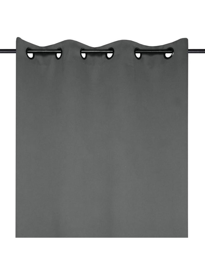 Rideau occultant uni 210gr/m2 gris anthracite - Kiabi