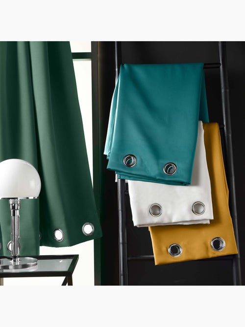 Rideau occultant uni à oeillets - Kiabi