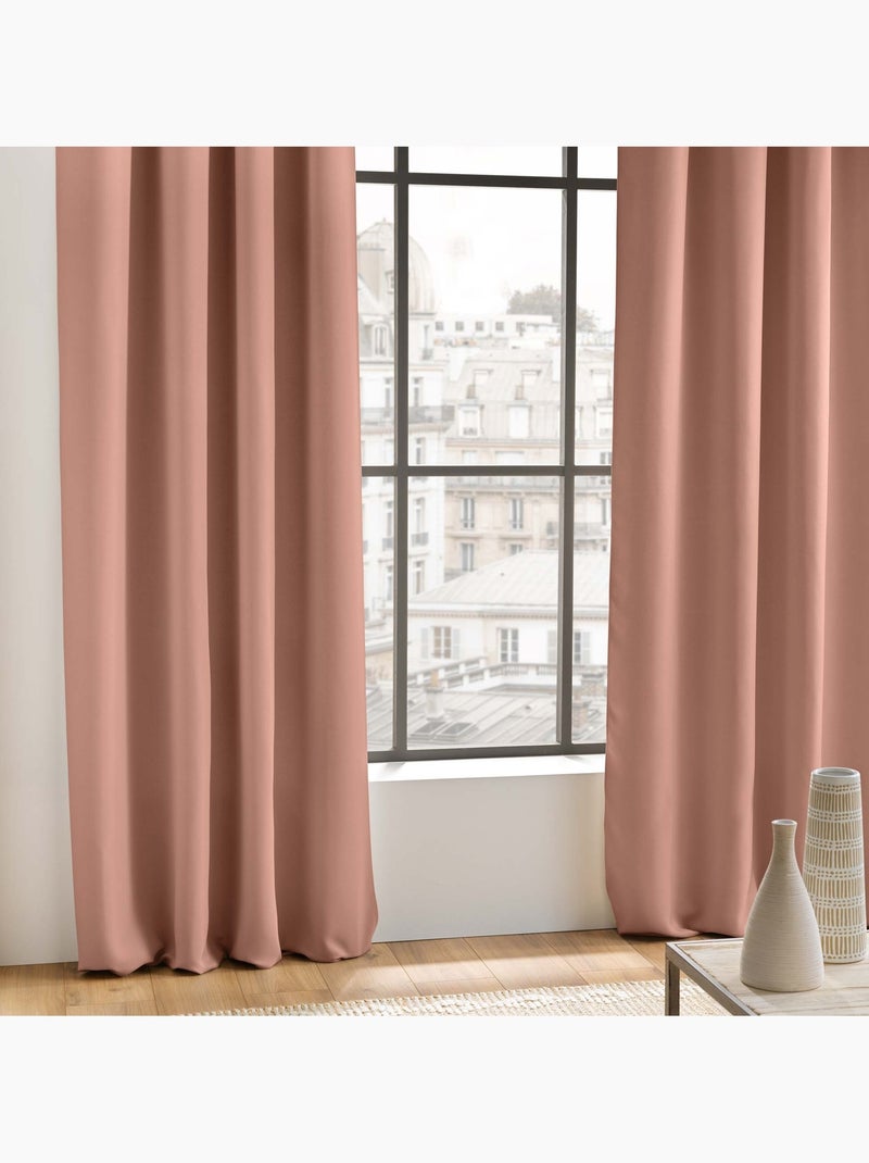 Rideau occultant uni à oeillets Rose framboise - Kiabi