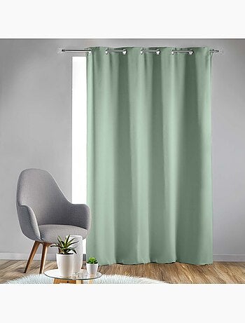 Rideau occultant uni à oeillets