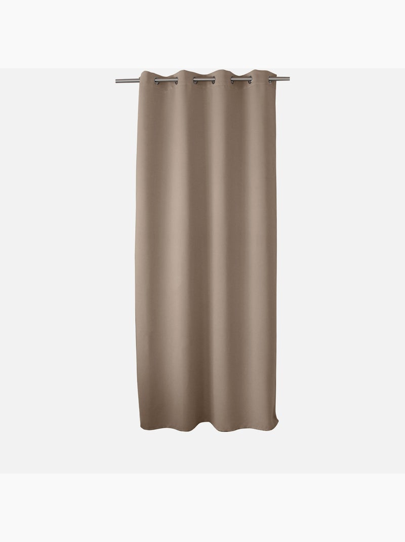 Rideau occultant uni avec 8 œillets Beige - Kiabi